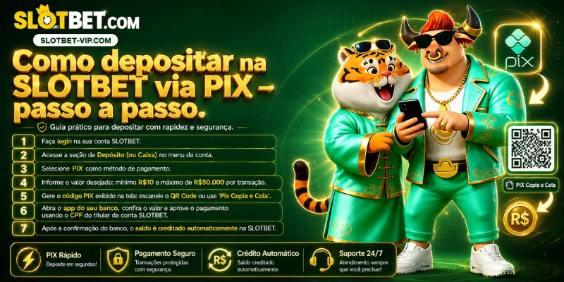 como depositar na slotbet via pix passo a passo